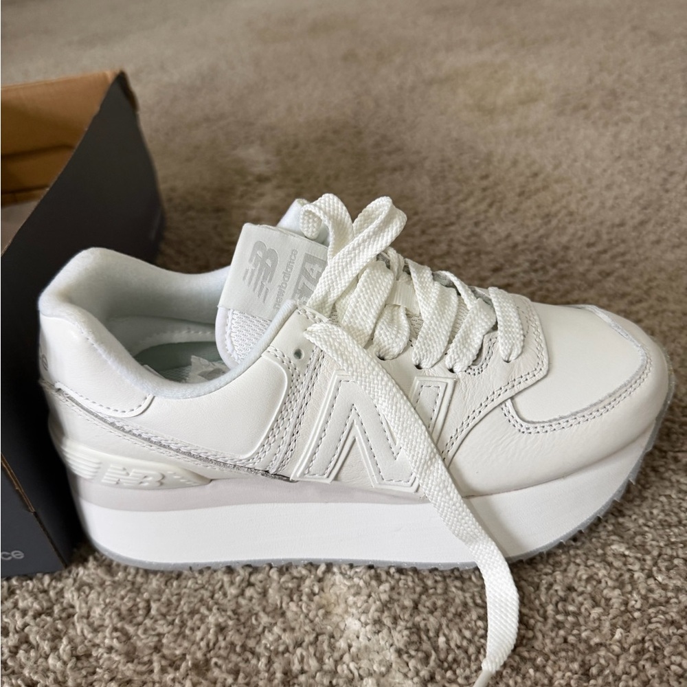 New Balance 574 leather platform rare sneaker